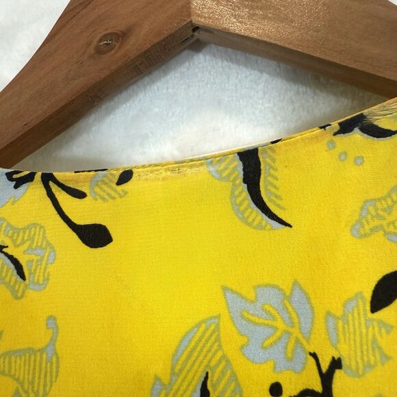 DVF Wrap Dress Maxi Silk Yellow Floral Tie Waist Size 8 READ DESCRIPTION - Picture 8 of 11